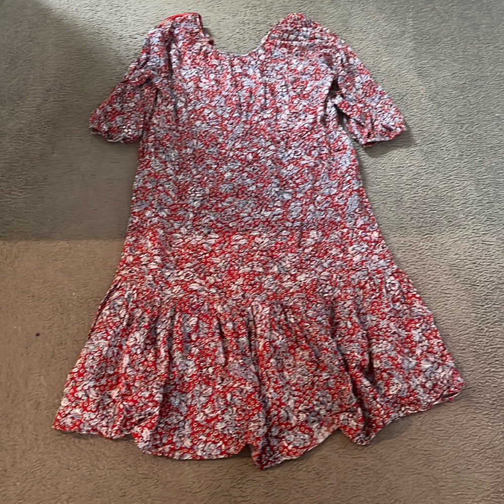 Melloday said M medium women’s dress red with blue and white floral